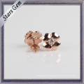 Beautiful Flower Shape Rose Gold Earring Jewelry